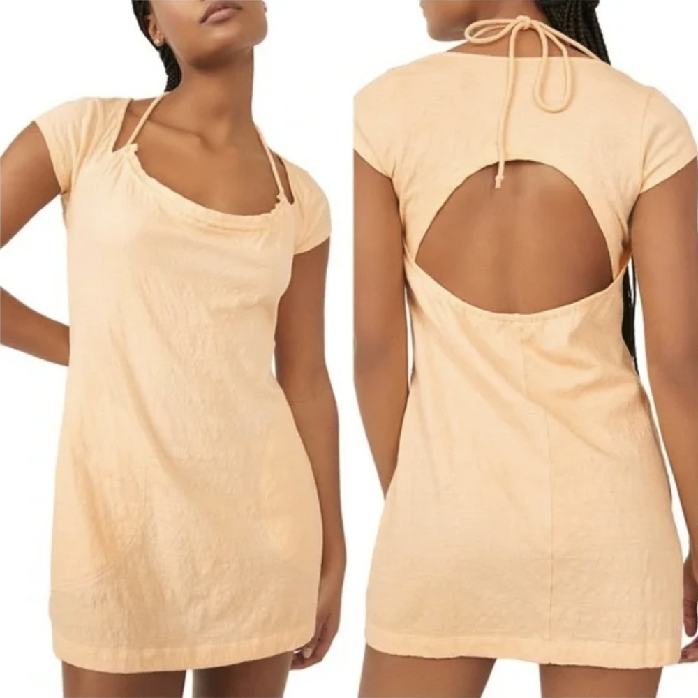 🚨 SOLD🚨 Free People Apricot Open-Back Mini Dress
